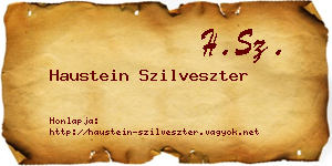 Haustein Szilveszter névjegykártya